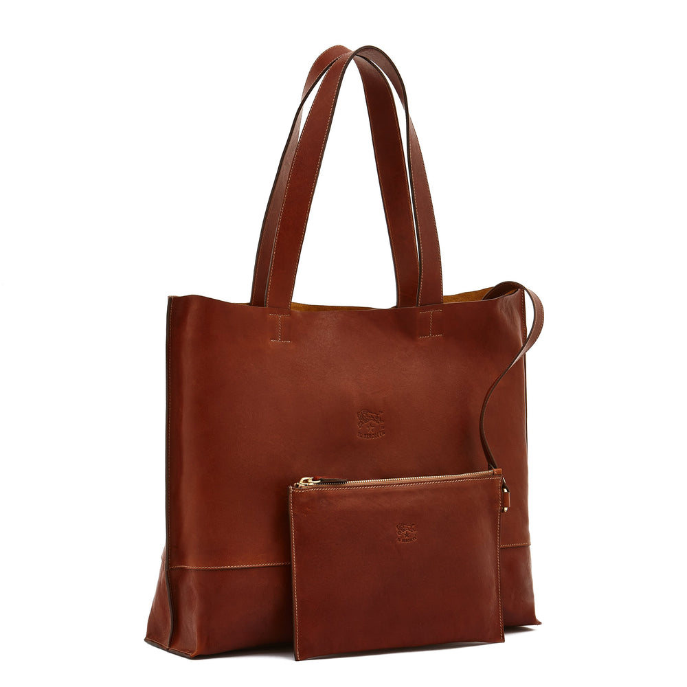 Talamone | Women's tote bag in vintage leather color sepia