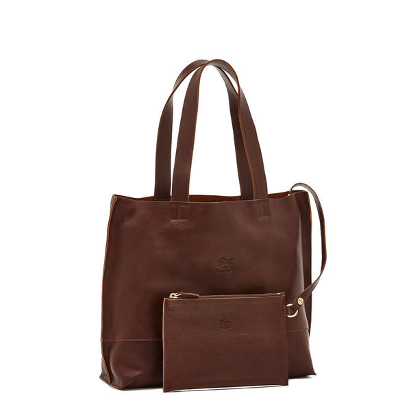 Talamone | Women's tote bag in leather color brown