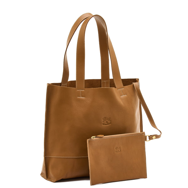 Talamone | Women's tote bag in vintage leather color gianduia