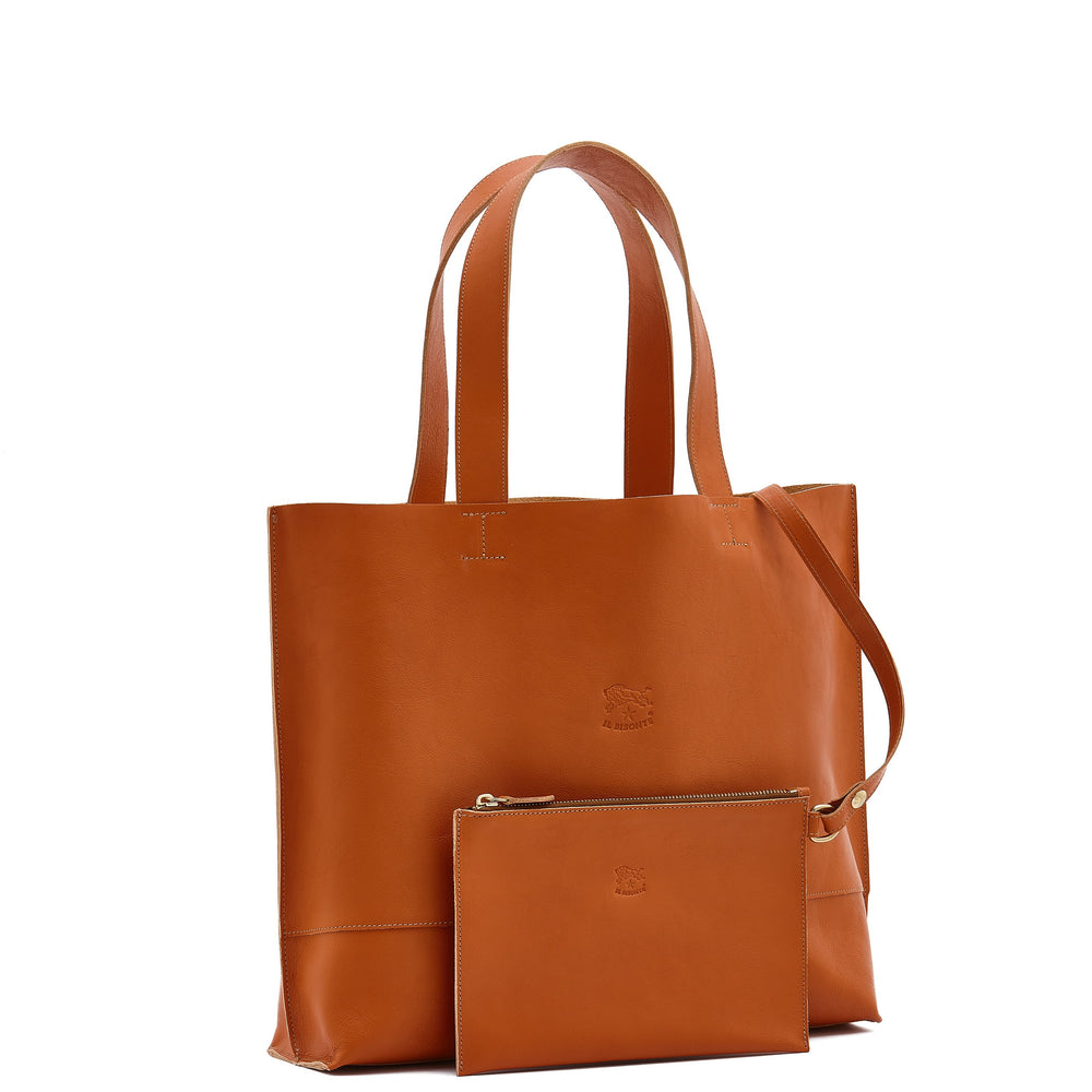 Talamone | Women's tote bag in leather color caramel