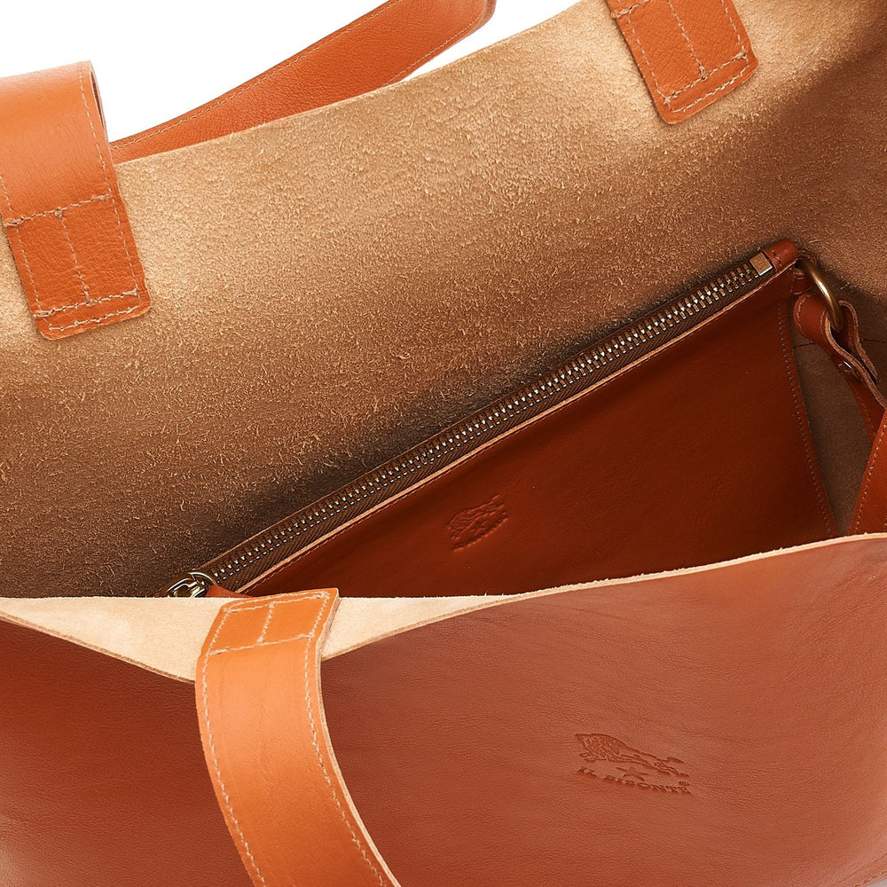 Talamone | Women's tote bag in leather color caramel