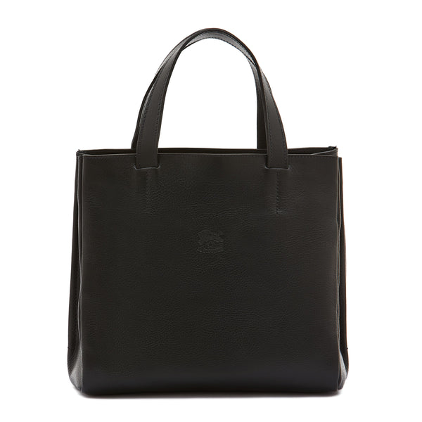 Opale | Women's tote bag in leather color black