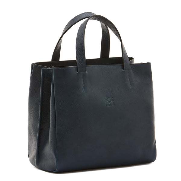 Opale | Women's tote bag in leather color blue