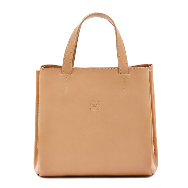 Opale | Women's tote bag in leather color natural