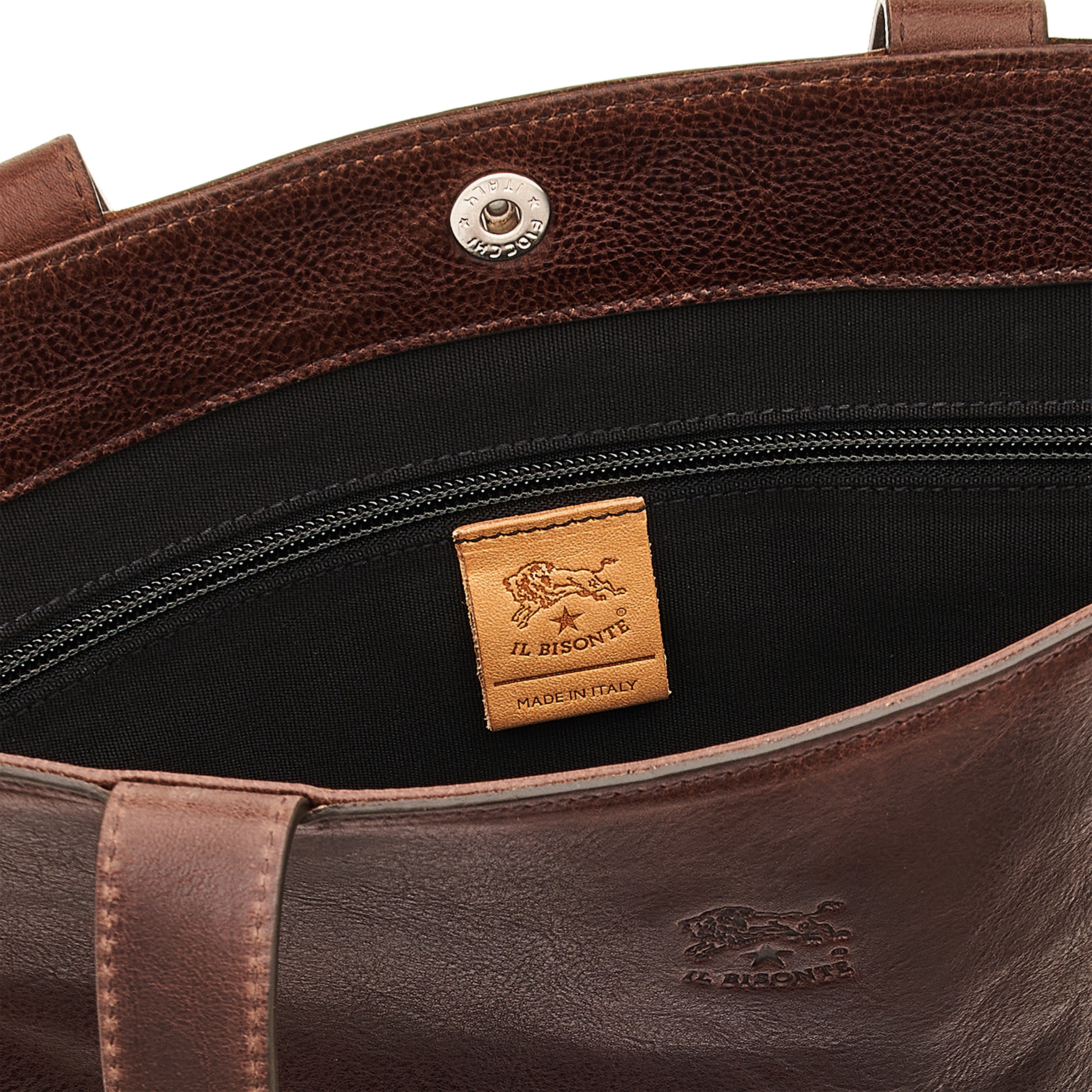 Oriuolo | Men's tote bag in vintage leather color coffee