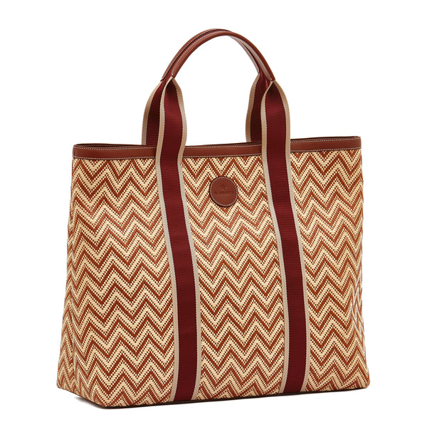 Solaria | Women's tote bag in fabric color red ruggine
