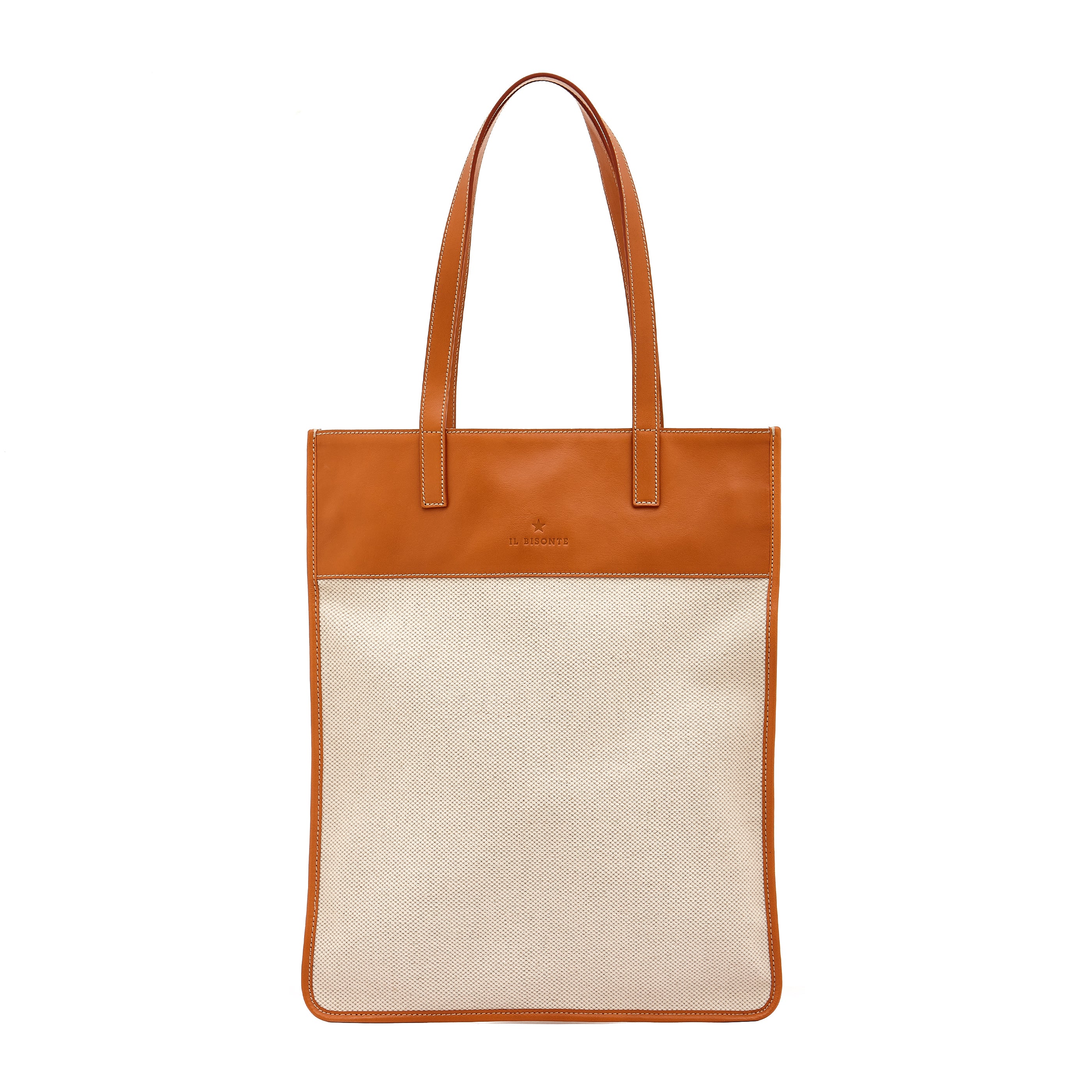 Marini | Women's tote bag in fabric color natural / caramel