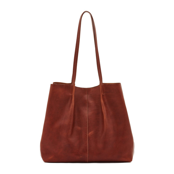 Nina | Women's tote bag in vintage leather color sepia