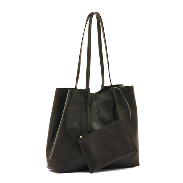 Nina | Women's tote bag in leather color black