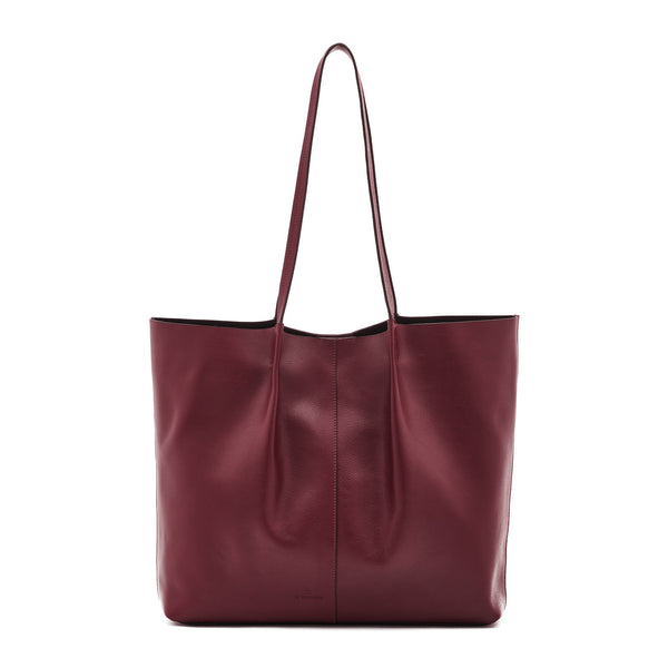 Nina | Sac fourre-tout pour femme en cuir couleur cerise noire