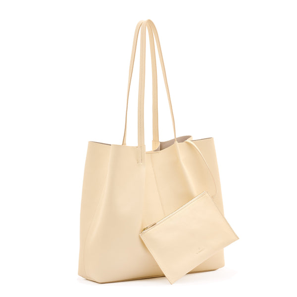 Nina | Women's tote bag in leather color milk