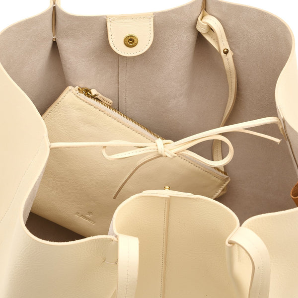 Nina | Women's tote bag in leather color milk