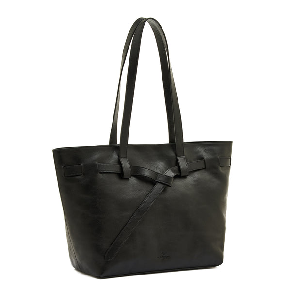 Elisa | Women's tote bag in leather color black