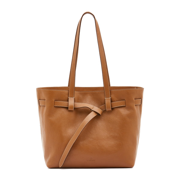 Elisa | Women's tote bag in leather color gianduia