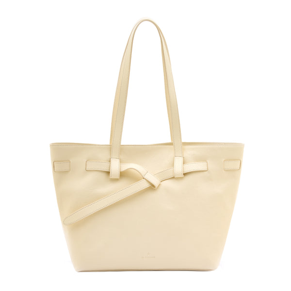 Elisa | Women's tote bag in leather color white