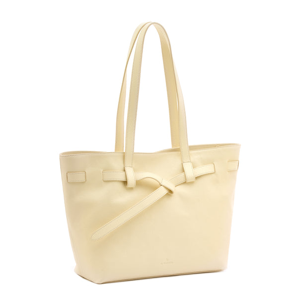 Elisa | Women's tote bag in leather color white