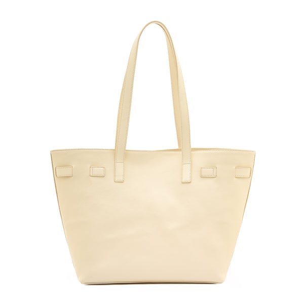 Elisa | Women's tote bag in leather color white