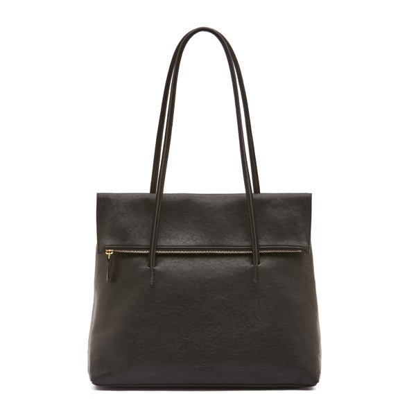 Anna | Women's tote bag in vintage leather color black