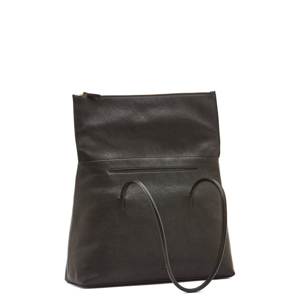 Anna | Women's tote bag in vintage leather color black