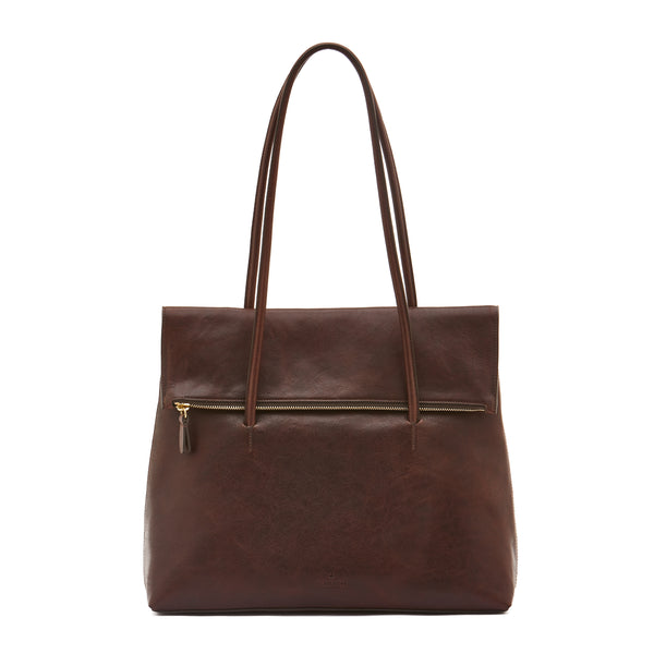 Anna | Women's tote bag in vintage leather color coffee