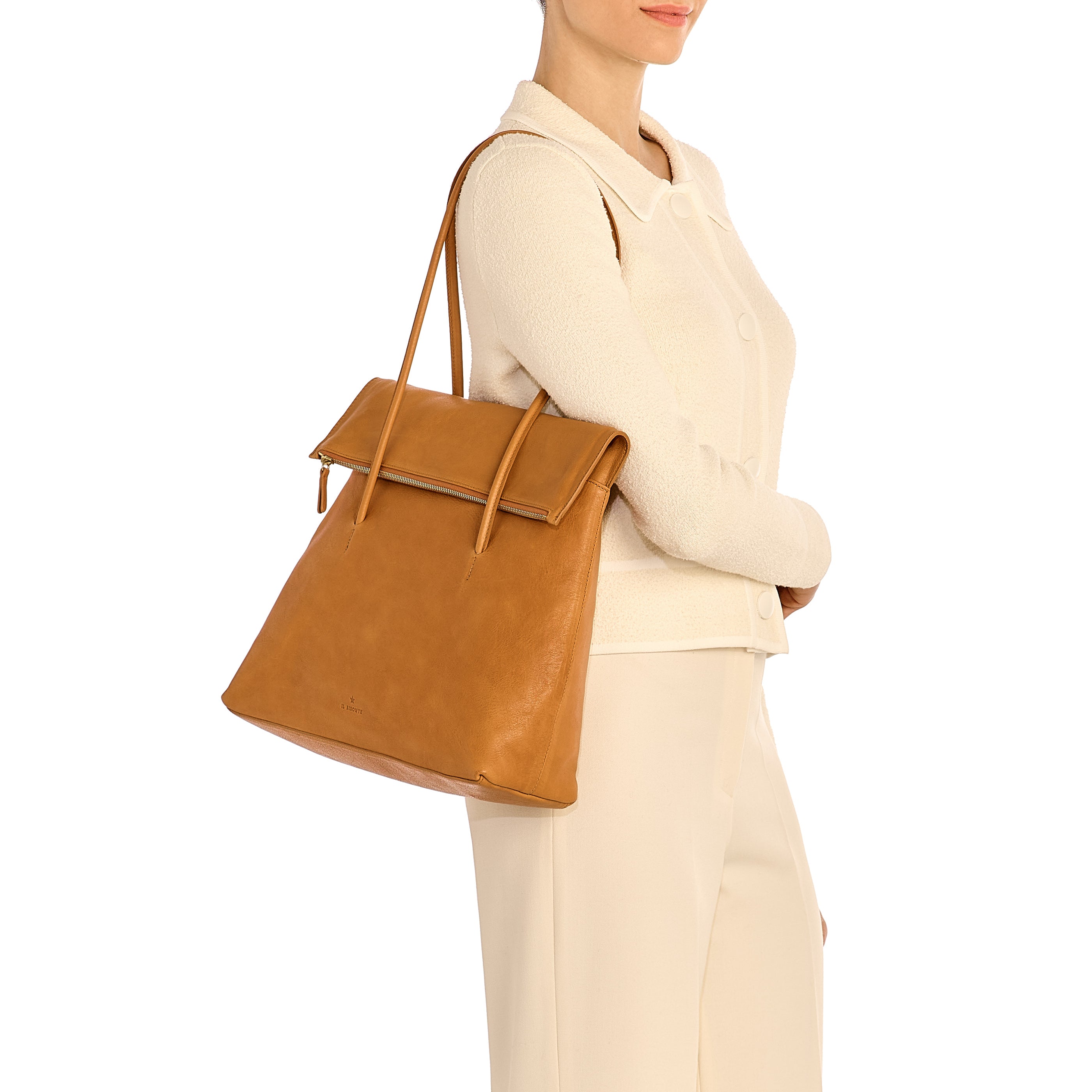 Anna | Women's tote bag in vintage leather color natural