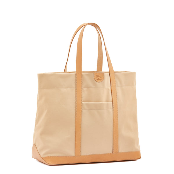 Sac fourre-tout pour femme en tissu couleur naturel