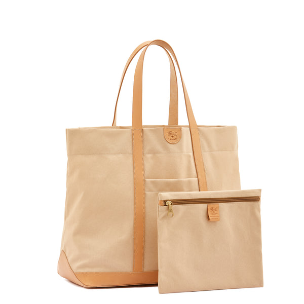 Sac fourre-tout pour femme en tissu couleur naturel