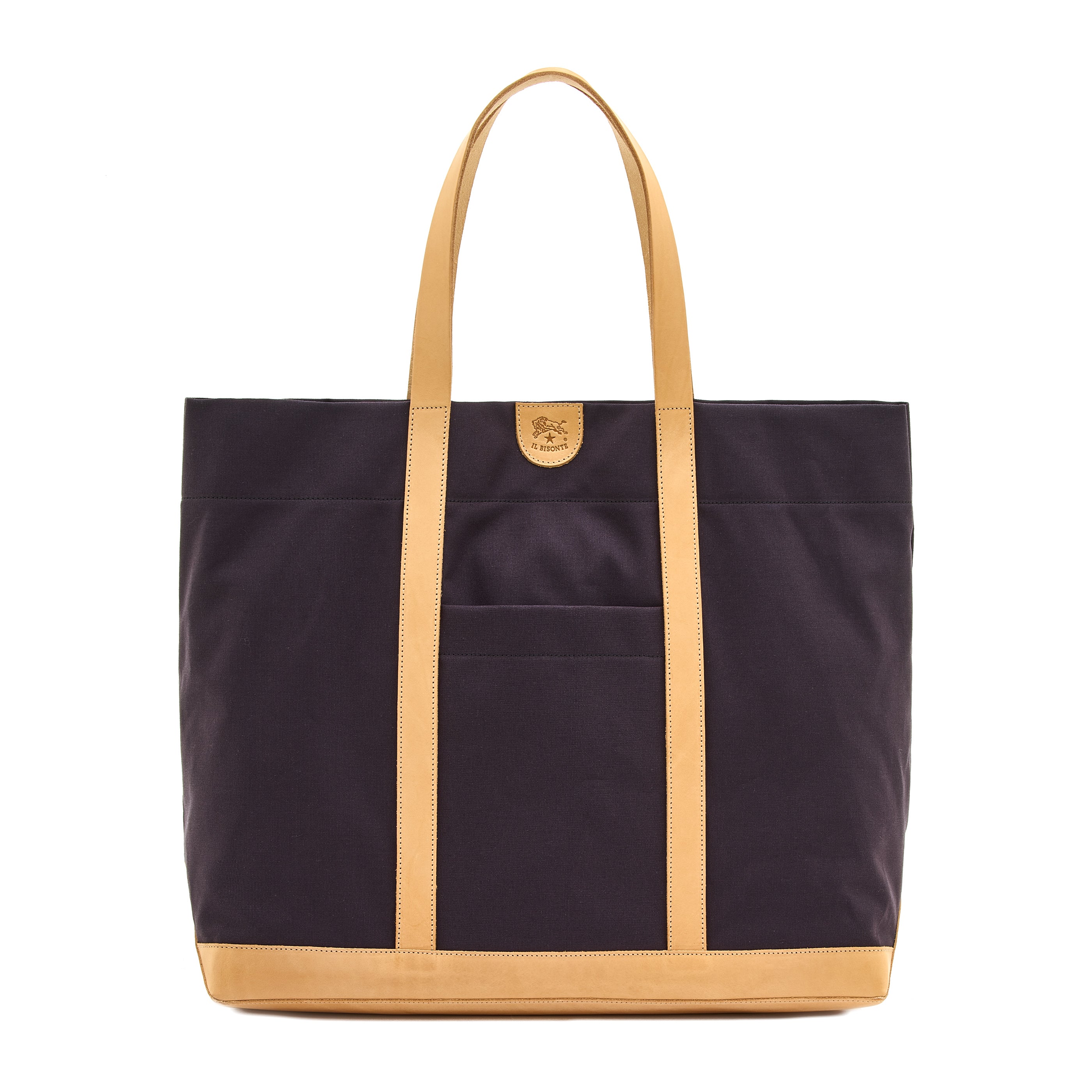 Sac fourre-tout pour femme en tissu couleur bleu/naturel