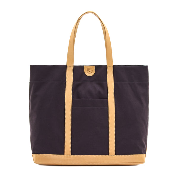 Sac fourre-tout pour femme en tissu couleur bleu/naturel