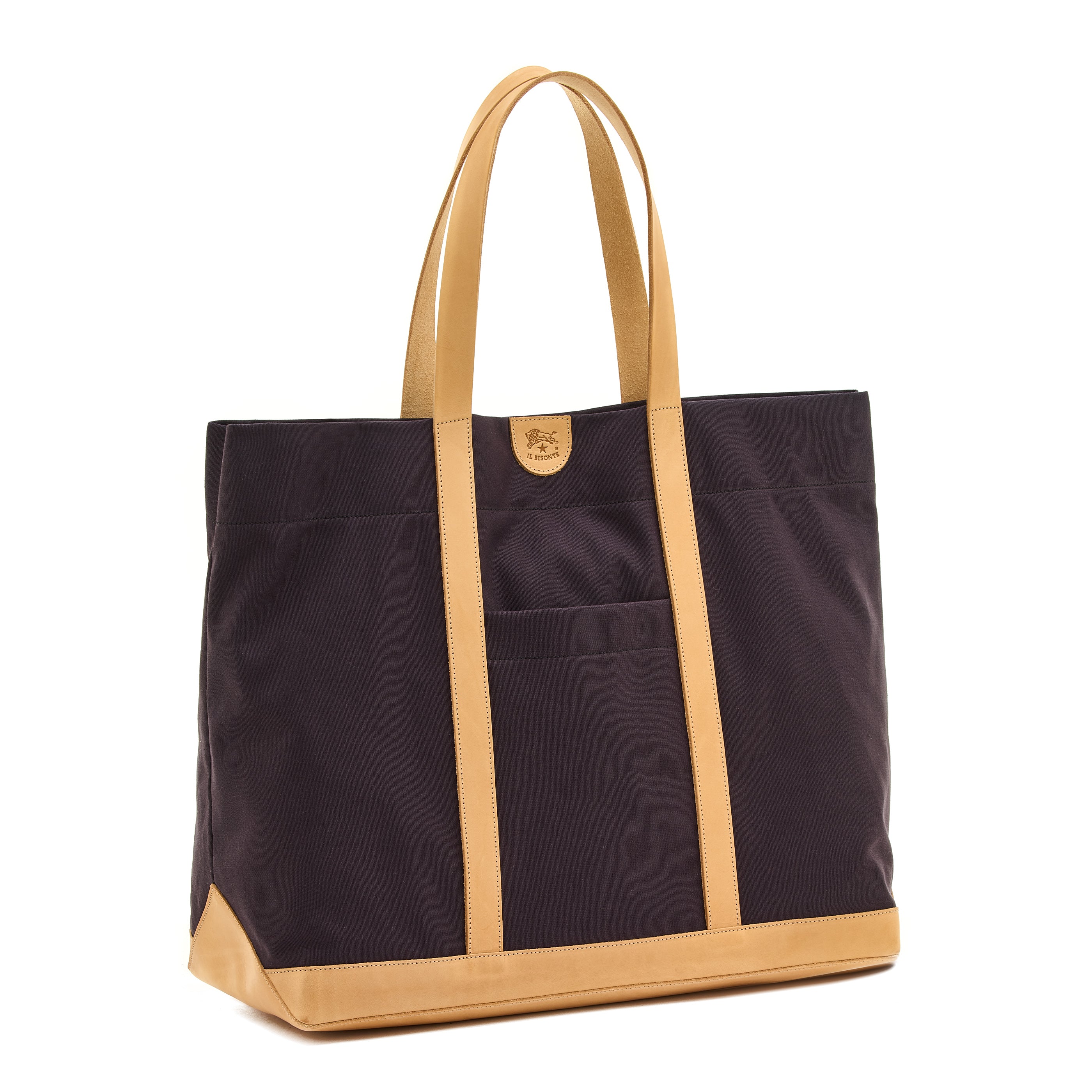 Sac fourre-tout pour femme en tissu couleur bleu/naturel