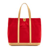 Sac fourre-tout pour femme en tissu couleur rouge/naturel