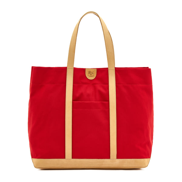 Women's tote bag in fabric color red/natural