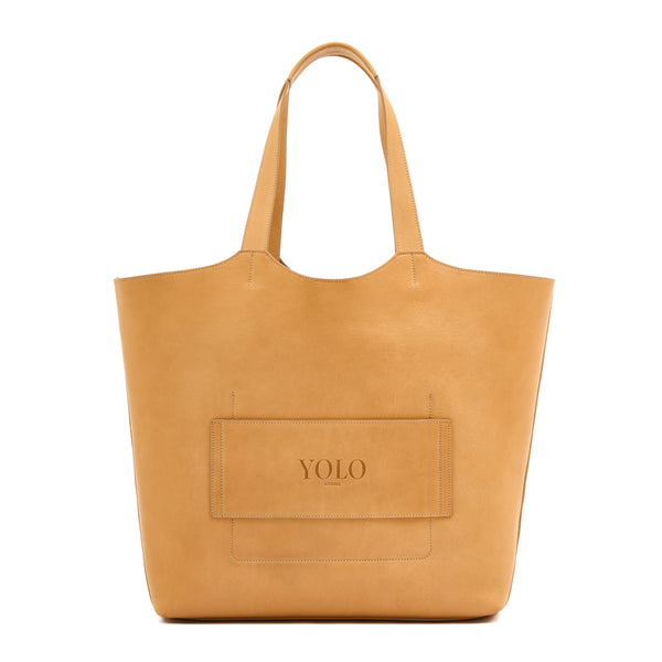 Yolo | Women's tote bag in leather color natural