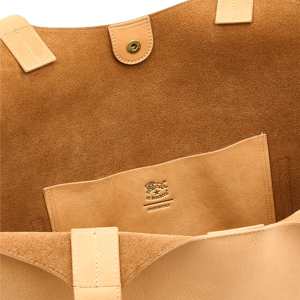 Yolo | Women's tote bag in leather color natural