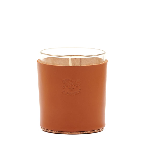 Home | Candle Holder in leather color caramel