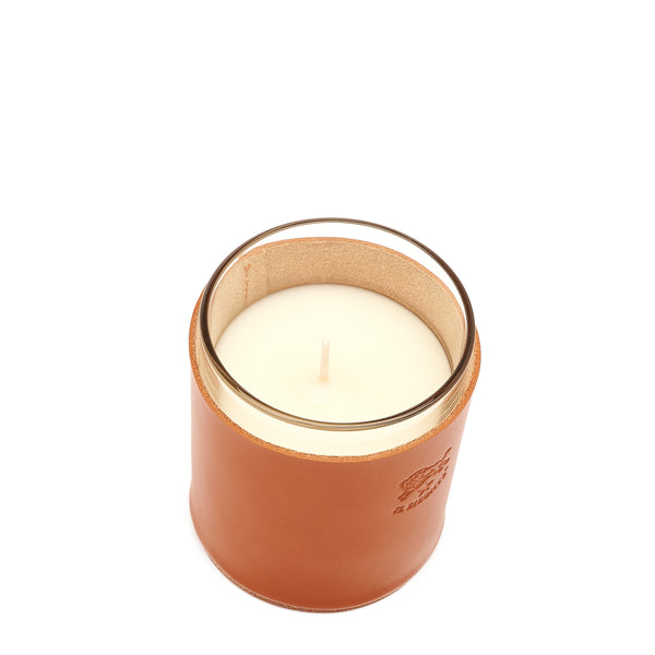 Home | Candle Holder in leather color caramel