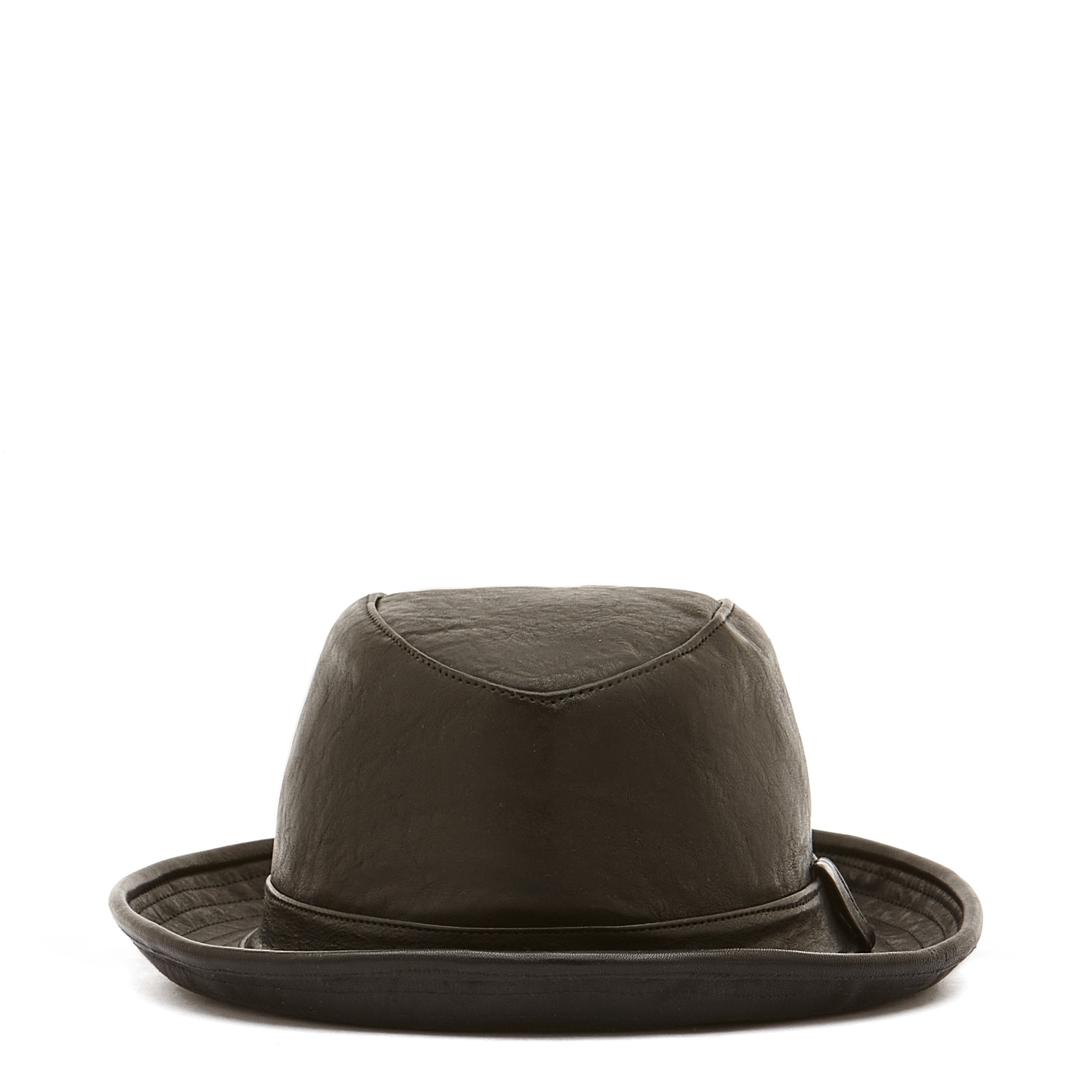 Berlino | Chapeau pour homme en cuir vintage couleur noir