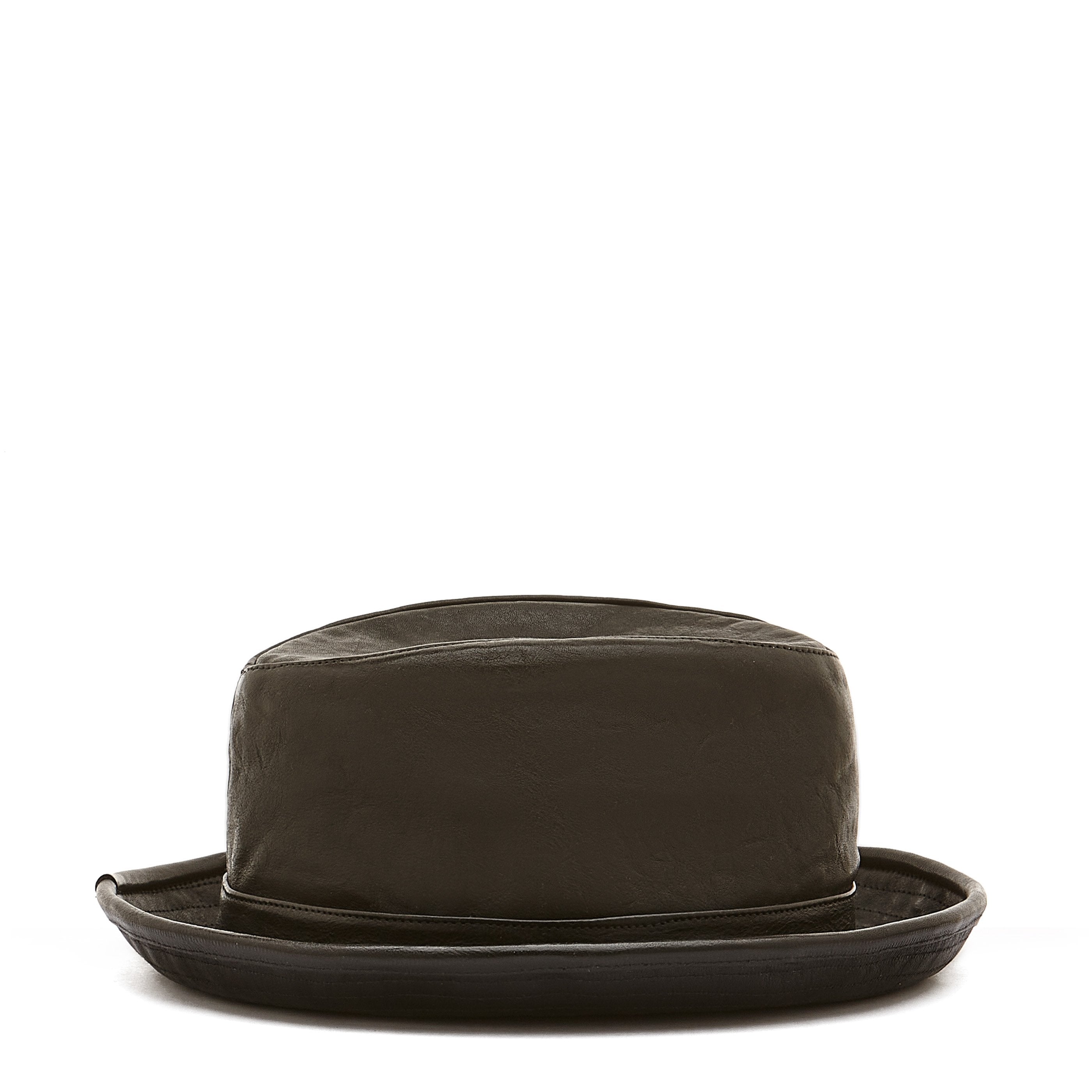Berlino | Chapeau pour homme en cuir vintage couleur noir