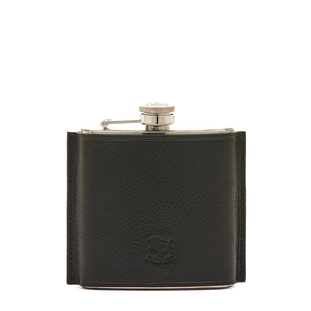 Home | Hip flask in leather color black