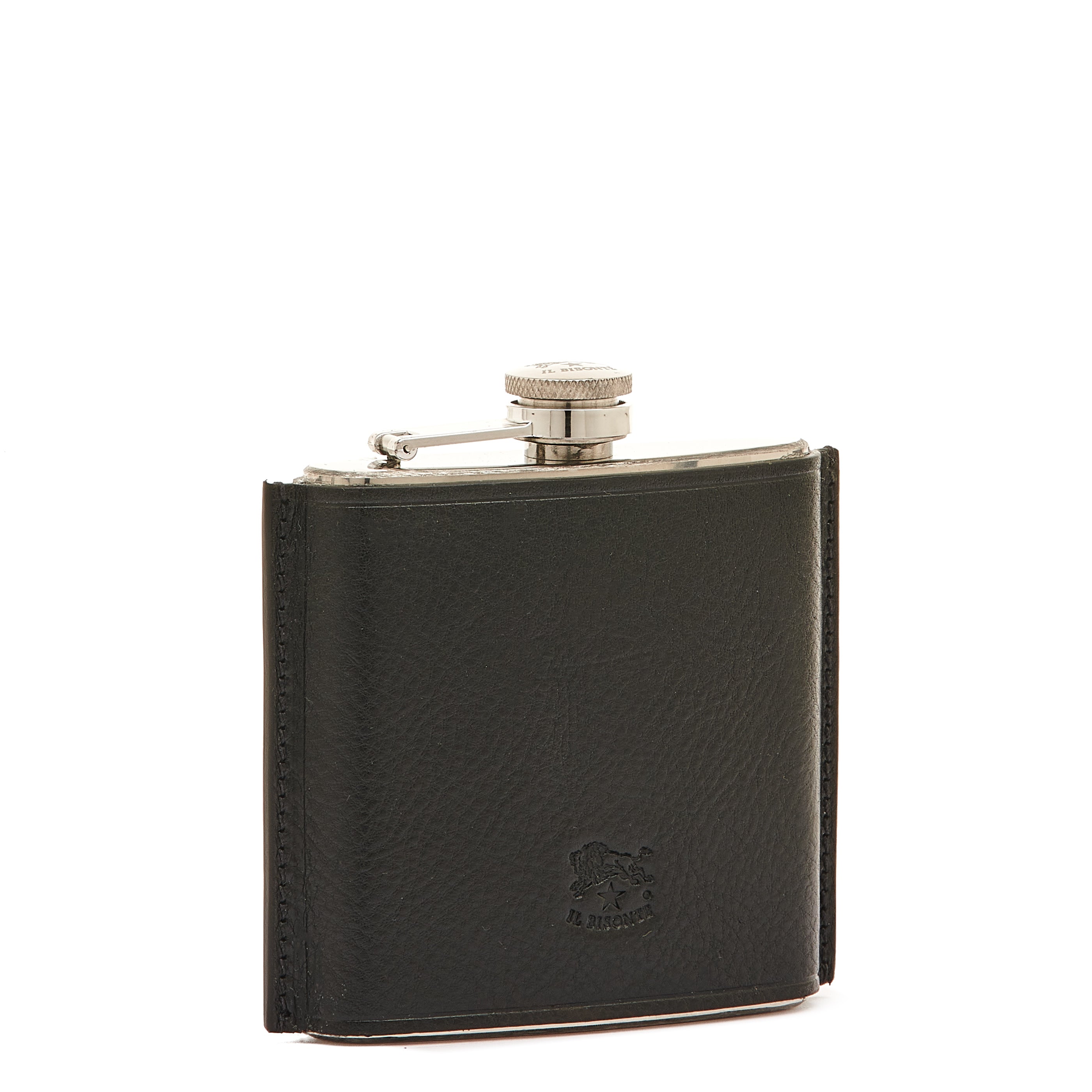 Home | Hip flask in leather color black