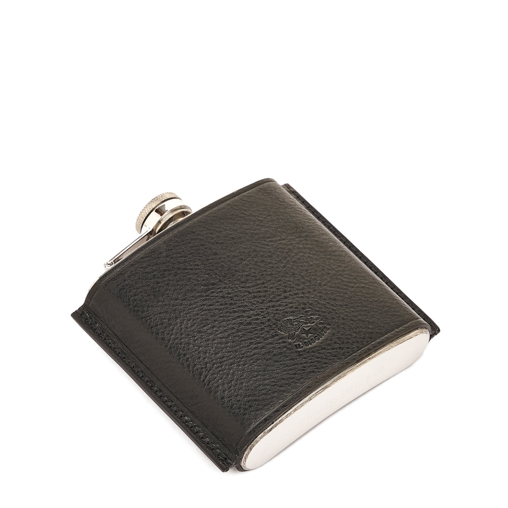 Home | Hip flask in leather color black