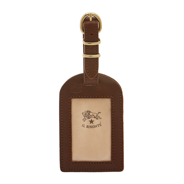 Travel | Luggage Tag in Calf Leather color Brown