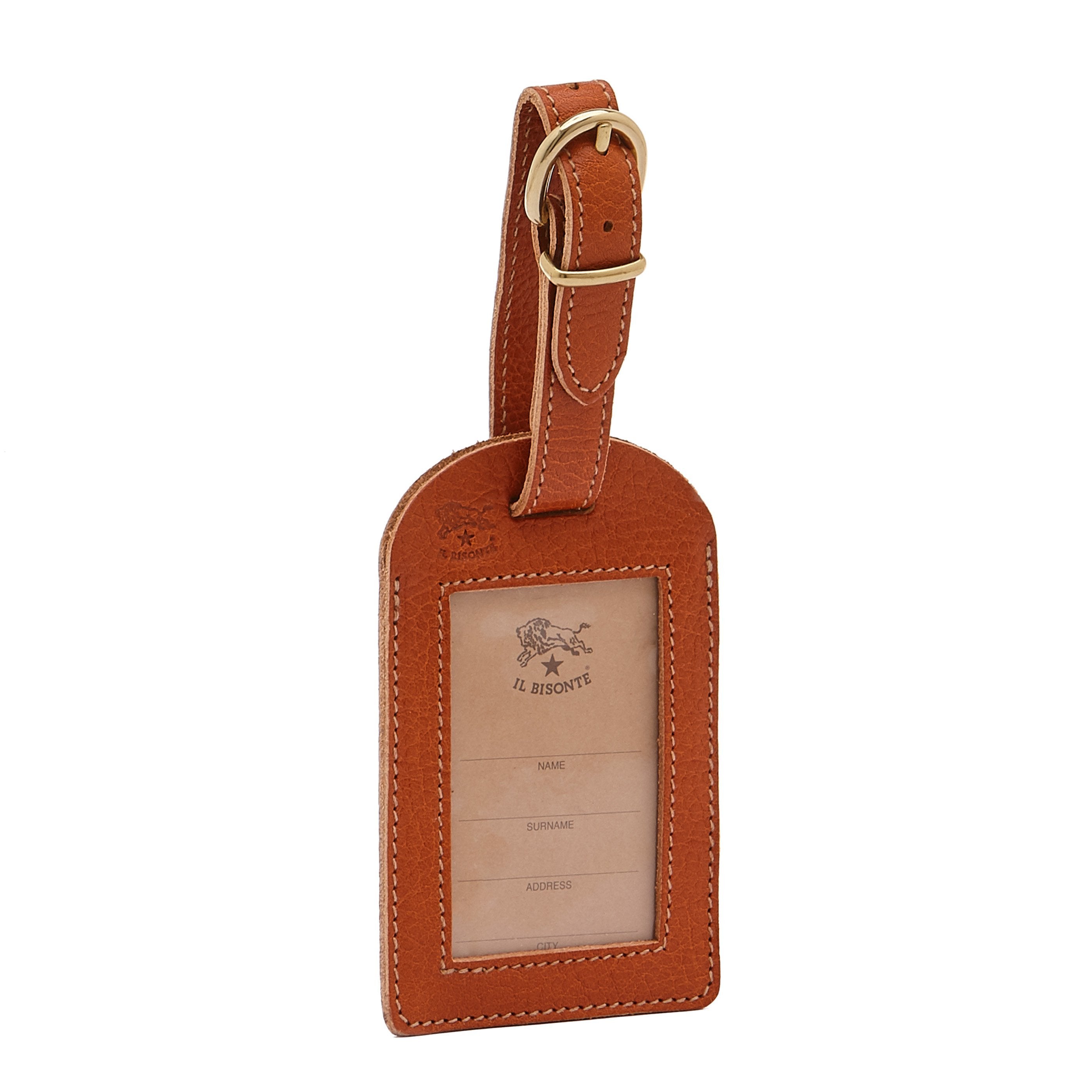 Travel | Luggage tag in leather color caramel