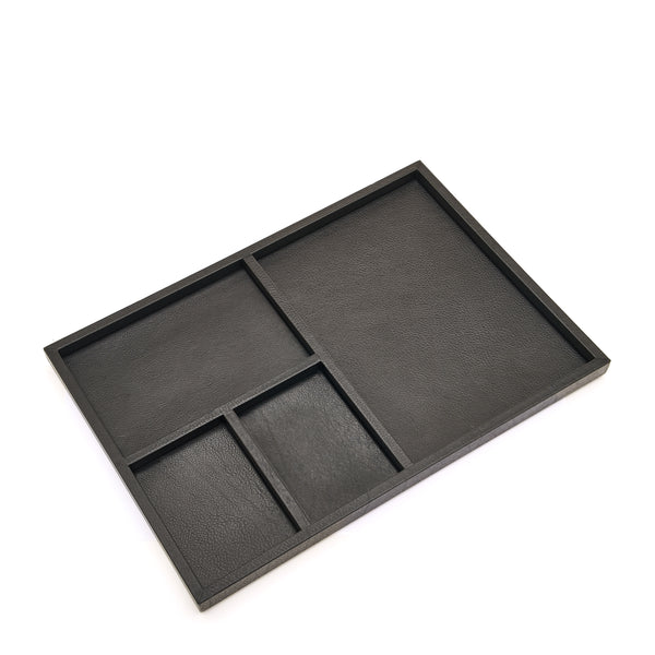 Canteen  tray 01 | Home accessory in leather color black