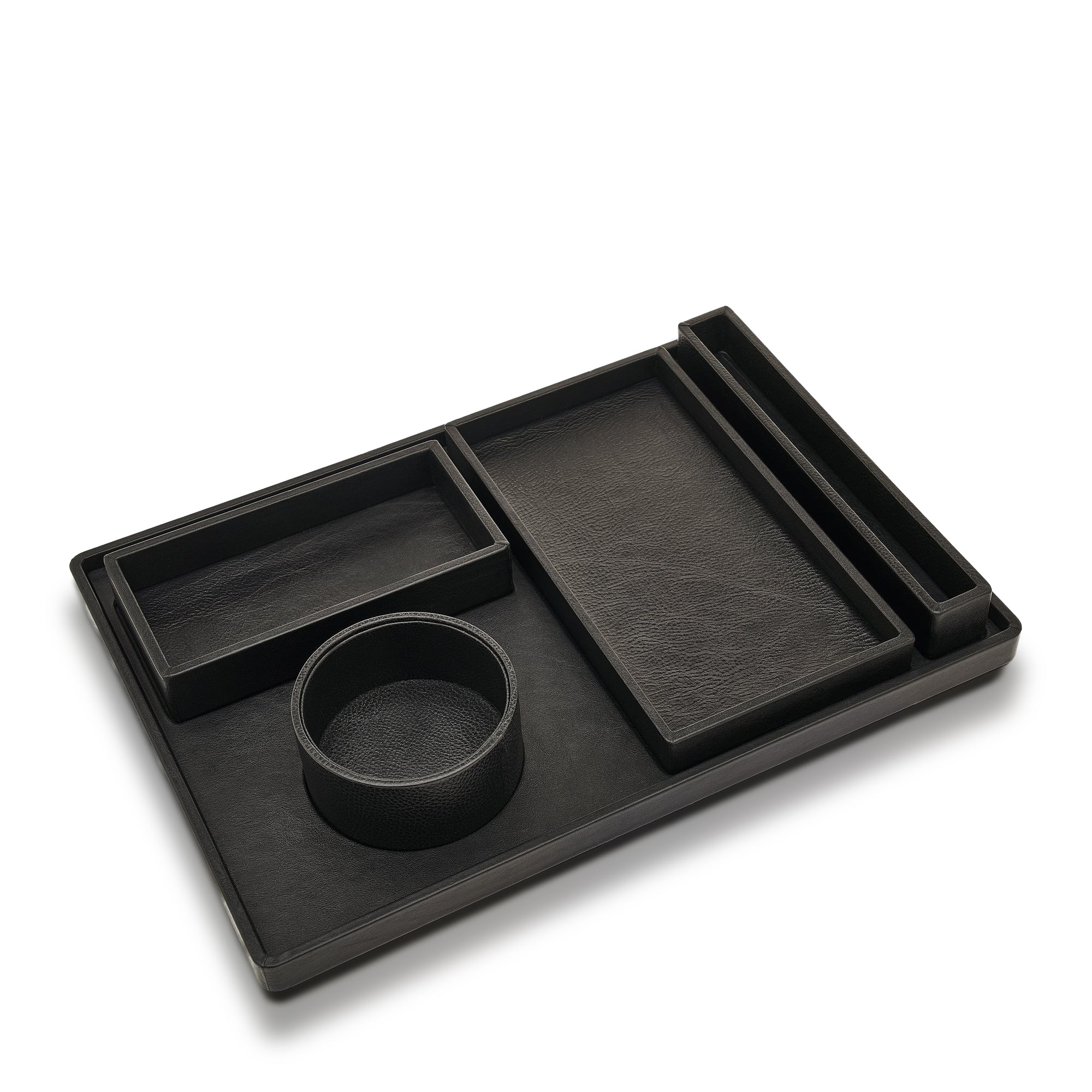 Canteen  tray 02 | Accessoire de maison en cuir couleur noir