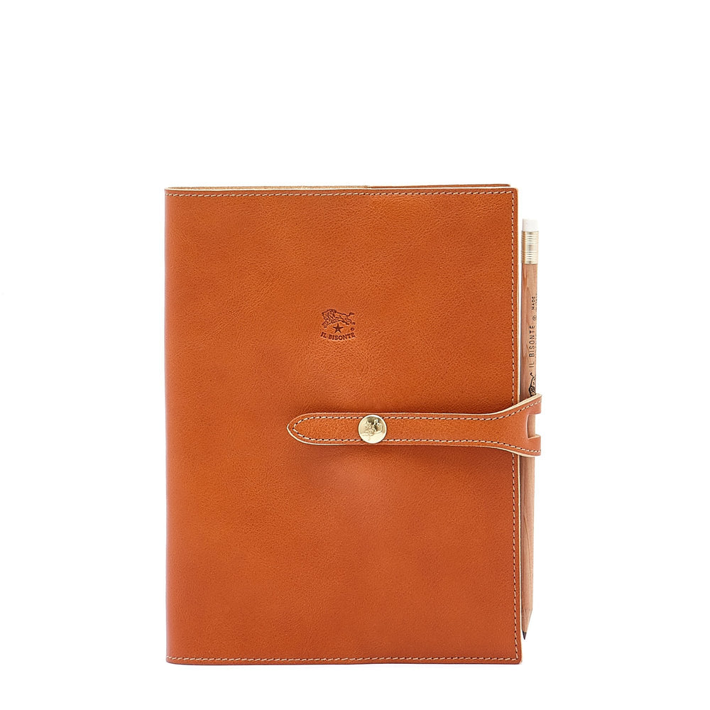 Cahier en cuir couleur caramel