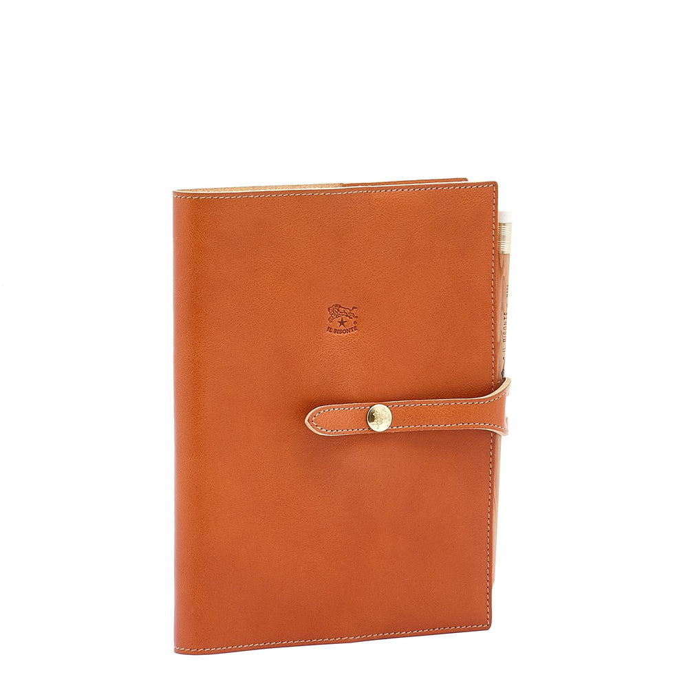 Cahier en cuir couleur caramel