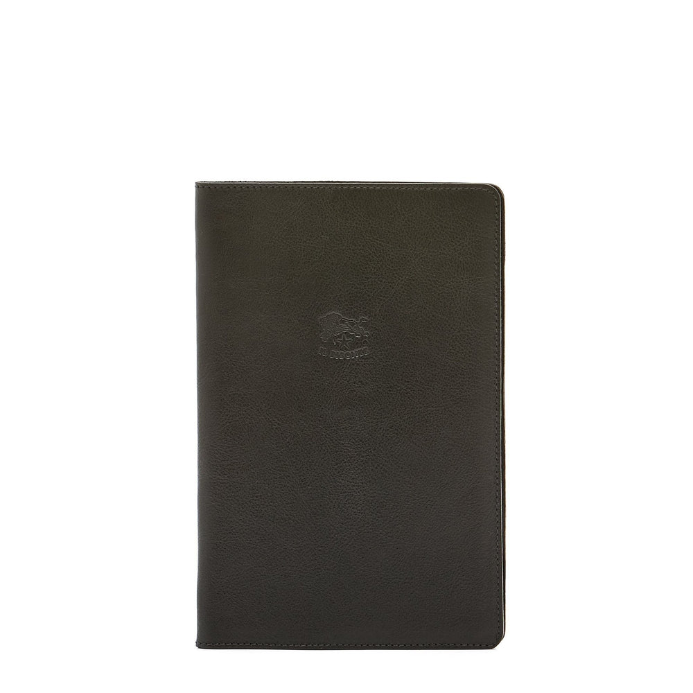 Note book in leather color black