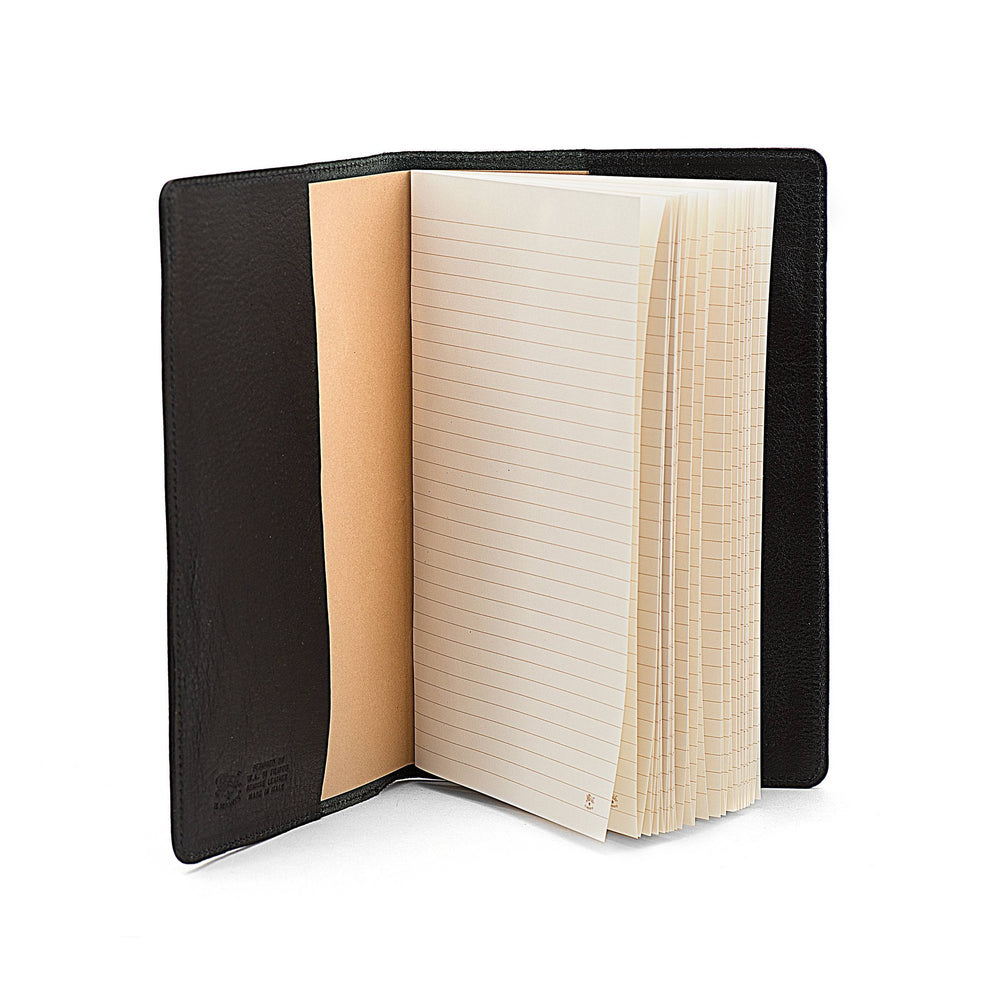 Note book in leather color black