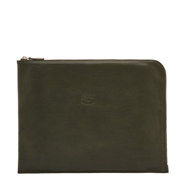 Portfolio in vintage leather color forest